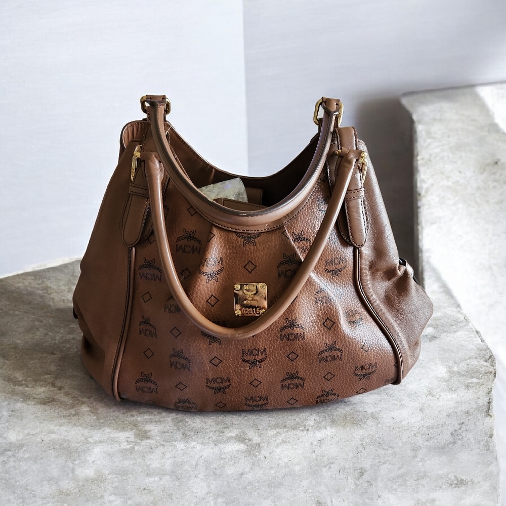 MCM Brown Leather Tote Bag